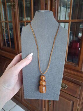 20 inch Wooden Snowman necklace